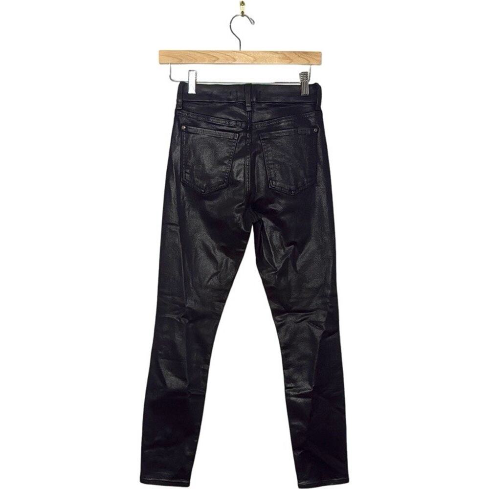 Jen7 by 7 For All Mankind Coated Ankle Skinny Jeans Black Size 0 - Picture 2 of 6